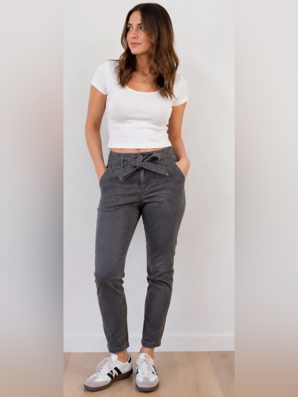 🌸387 Vineyard Vines High Rise Utility Skinny Pants Belted Gray Size 00